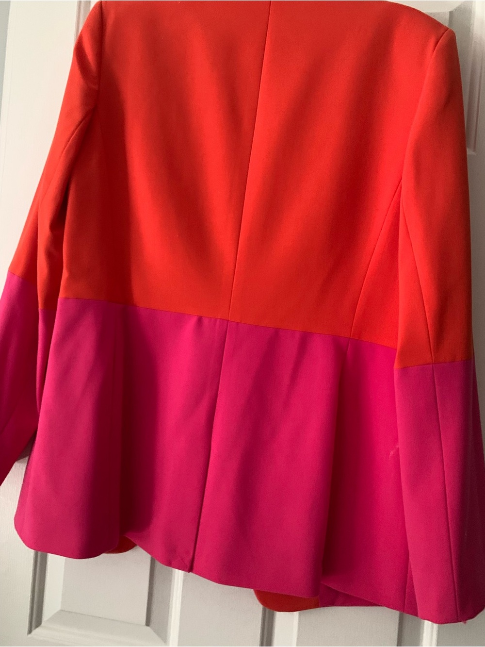 Tahari ASL Orange and Pink Colorblock Blazer - Picture 5 of 5